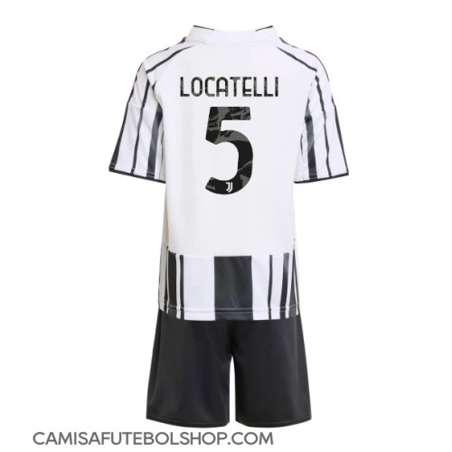 Camisa de time de futebol Juventus Manuel Locatelli #5 Replicas 1º Equipamento Infantil 2025-26 Manga Curta (+ Calças curtas)